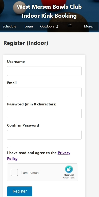 Registration form